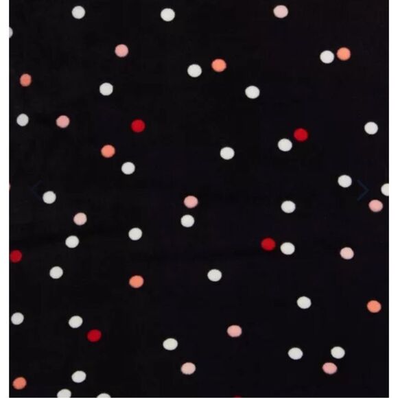 Kate Spade New York V-Neck Stretch Velour PJ Set Black Polka Dot M NWT in packag - Picture 3 of 6